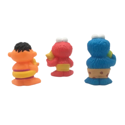 Original Sesame Figure Soft Doll Hollow Bath Toy For Baby Bath Gifts 3 Pc/Set image