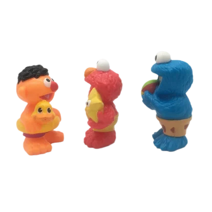 Original Sesame Figure Soft Doll Hollow Bath Toy For Baby Bath Gifts 3 Pc/Set image