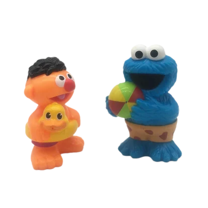 Original Sesame Figure Soft Doll Hollow Bath Toy For Baby Bath Gifts 3 Pc/Set image