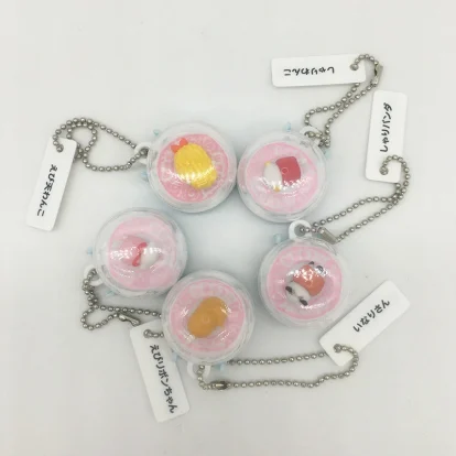 Sushi Keychain Car Pendant Backpack Keyring Bag Key Ring Girls Toy 5 Pc/Set describe image